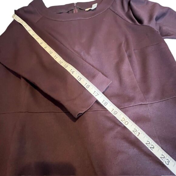 Banana Republic Deep Purple Dress Rayon Nylon Spandex Back Zip 14 - Picture 10 of 11